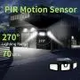 Solar Security Lights,3 Adjustable Head with Solar Motion Sensor Lights Outdoor IP65 Waterproof,74 LED Solar Flood Lights 270°Wide Angle Illumination for Yard,Garden,Garage and Pathway -2 Pack