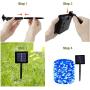 Albelt 2-Pack Each 72ft 200 LED Solar Lights Outdoor String (Ultra-Bright & Extra-Long), Upgraded Solar String Lights, IP65 Waterproof Copper Wire 8 Mode Solar Powered Fairy Lights (Blue)
