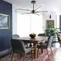 Modern LED Chandeliers,Garwarm 8-Lights Sputnik Pendant Lighting,Flush Mount Ceiling Hanging Lamp Fixture for Bedroom Livingroom Dinning Room,Black+Gold
