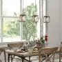 GEPOW Farmhouse Pendant Lighting, Rustic Wood Hanging Fixture for Kitchen Island, Dining Room, Bedroom, Foyer and Hallway