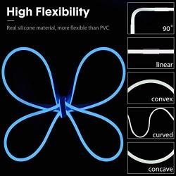 Dimmable Led Neon Rope Light,12V Blue Led Strip Lights, Lamomo 16.4 Ft/5m Led Strip IP65 Waterproof Silicone Rope Light for Indoor Outdoor Home Decoration 