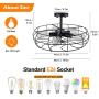 Depuley 5-Light Industrial Vintage Ceiling Light, Semi Flush Mount Metal Cage Ceiling Light Fixture-Matte Black Close to Ceiling Light Hanging Lighting for Foyer, Bedroom, Farmhouse