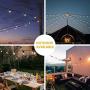 Outdoor String Lights Hanging Kit, Globe Light String Suspension Kit, Cable Guide Wire for String Lights in Black Vinyl-Coated, 164 Ft Stainless Steel Lights Rope