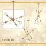 BONLICHT Modern Sputnik Chandelier Lighting 6 Lights Brushed Brass Chandelier Mid Century Pendant Lighting Gold Ceiling Light Fixture for Hallway Bar Kitchen Dining Room