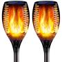 2PCs Solar Torch Lights Outdoor, 43 inch 96 LED, Waterproof Landscape Garden Pathway Light with Vivid Dancing Flickering Flames, with Auto On/Off Dusk to Dawn, for Christmas Lights Decoration