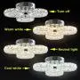 TongLan Crystal Pendant Ceiling Light Fixture Flush Mount Stainless Steel 3 Rings Big Modern LED Chandelier for Dining Room Living Room Bedroom (Dimmable)