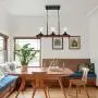 Kitchen Island Lighting, Farmhouse Dining Room Chandelier with Seeded Glass, Wood Pendant Light Fixture, 25.5” in Length (3 Lights)