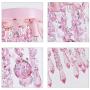Q&S Mini Chandelier Crystal,Pink Chandelier, Small Crystal Ceiling Light Fixture Bedroom Bathroom Closet,3 Lights G9 W12''