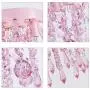 Q&S Mini Chandelier Crystal,Pink Chandelier, Small Crystal Ceiling Light Fixture Bedroom Bathroom Closet,3 Lights G9 W12''