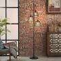 WOXXX Industrial Floor Lamp for Living Room, Black Tree Floor Lamp with 3 Elegant Net-Mounted Head, Sturdy Base Tall Vintage Pole Light Great for Farmhouse Rustic Home Bedroom Office（Bulbs Exclude）