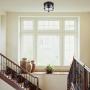 Globe Electric Wexford 3 Flush Mount Ceiling Light, Brass Detail, 60417, 8.13'', Dark Bronze with Clear Glass