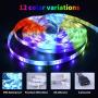RGB Strip Lights 16.4ft LED Waterproof Rope Light Color Changing Indoor 150 Units SMD 5050 12V Flexible Adhesive Tape Lighting for Bedroom Kitchen Party,No Power Adapter,No Remote Controller