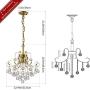 Luxury Crystal Chandelier,SOZOMO 3-Light Modern Elegant Crystal Chandelier, Pendant Lighting with 19.7inch Adjustable Chain, Flush Mount Ceiling Light Fixture for Bedroom, Dining Room, Foyer, Gold.