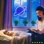 Planet Neon Signs Planet Neon Light Led Signs, Battery or USB Operated Planet Lamp Neon Lights Light up for Home,Kids Room,Bar,Festive Party,Christmas (Blue)