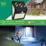 Solar Lights Outdoor - New Upgrade 144 LEDs Motion Sensor Light Outdoor Solar Powered Security Light IP65 Waterproof Led Motion Sensor Outdoor Light Bright Wireless Wall Lights with 3 Modes(6 Pack)