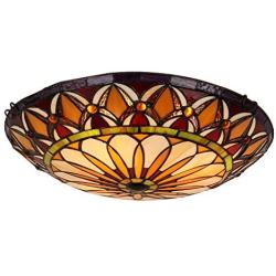 Artzone 16'' 3-Lights Tiffany Ceiling Lights, Stained Glass Lamps, Tiffany Ceiling Lamp, Flush Mount Ceiling Lights, Tiffany Lamp for Bedroom, Tiffany Flush Mounted Ceiling Lights