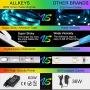 LED Strip Lights 32.8ft, Allkeys Led Lights Strip 5050 RGB 300 LEDs with 24 Keys IR Remote Controllers, LED Lights Color Changing Waterproof Music Sync APP Control for Bedroom Party Home Decoration