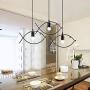 KIICN Chandelier Pendant Lighting Holder, Adjustable Hanging Light Fixtures Fish-Shaped Iron Lamp Holder Farmhouse Pendant Light E27 Base for Kitchen Island Dining Room Living Room Hotel Black