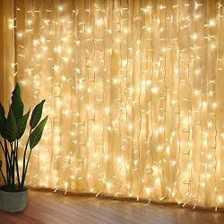 Curtain Lights, Upgrade LED Window Fairy Lights 8 Lighting Modes, Window Icicle Xmas String Lights for Decor