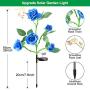 Fuzaws Solar Lights Outdoor Rose Flower, 2 Pack Solar Powered Garden Decorations with 10 Bigger Rose Flower, WaterproofLights for Garden Patio Yard Pathway Decoration Merry Christmas (Blue Rose)