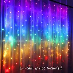 Rainbow Fairy String Curtain Lights with Fully Dimmable Touch Switch, Hanging LED Icicle Rainbow Lights Curtain for Girls Bedroom, Teen Room, Kids Room, Unicorn Room, Birthday, Holiday Décor (Rainbow)