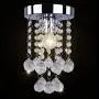 Dixun Modern Mini Chandelier Crystal Chandelier Lighting Flush Mount Ceiling Light Fixture Chandelier Light for Hallway Passway Bedroom Living Room Bathroom(Silver)
