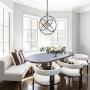 LOG BARN Farmhouse Chandelier for Kitchen Island, Orb Light Fixture, Black Gold Chandelier for Dining Room, Foyer and Bedroom, 20” Dia