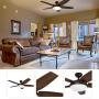 Honeywell Carmel 48-Inch Ceiling Fan with Integrated Light Kit and Remote Control, Five Reversible Cimarron/Ironwood Blades, Oil-Rubbed Bronze