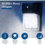 Hyperikon LED Wall Pack Outdoor Light, 30W, Security Wall Sconce Fixture, 5000K, Photocell, Clear Cover