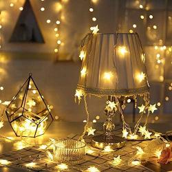 Star String Lights Battery Operated, 9.8ft 20 LED Twinkle Little Star Light Warm White, Indoor and Outdoor Decoration for Kids Room, Wall, Bedroom