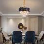 FRIXCHUR Modern Crystal Chandelier 3 Tiers Raindrop Crystal Pendant Light Fixture Round Chandelier Flush Mount Ceiling Light Lighting for Living Room Dining Room Lobby Bathroom Restaurant,E12x5 Lights