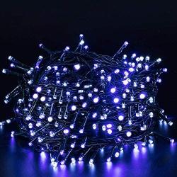 Quntis Christmas String Lights - Outdoor Indoor 132FT 300 LEDs Fairy String Lights Battery Operated Decoration Twinkle Lights with Timer for Home Garden Tree Wedding Party Valentines Day, Blue White