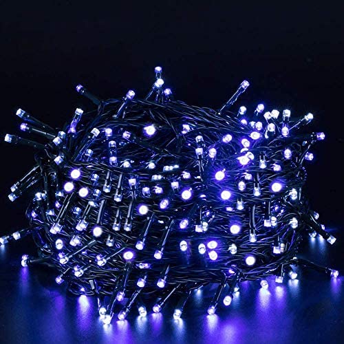 Quntis Christmas String Lights - Outdoor Indoor 132FT 300 LEDs Fairy String Lights Battery Operated Decoration Twinkle Lights with Timer for Home Garden Tree Wedding Party Valentines Day, Blue White