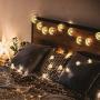 Tencoz 138 LED Star Curtain Lights, Window Curtain String Light Moon Star Fairy String Lights for Wedding Party Home Garden Bedroom Outdoor Indoor Wall Decorations (Warm White)