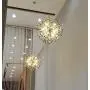 GDNS 12 Pcs Lights Chandeliers Firework LED Light Stainless Steel Crystal Pendant Lighting Ceiling Light Fixtures Chandeliers Lighting,Dia 23.5 inch