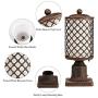 GZBtech Vintage Outdoor Post Lantern, 110V Waterproof Pole Light Fixture in Oil Rubbed Bronze Finish, Cast Aluminum Rustic Blossom Style Pillar Lantern Pack of 2 with Frosted Glass Shade for Backyard