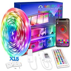 Militisto Rainbow LED Light Strips - App Control Dreamcolor RGBIC LED Strip Lights 32.8ft (1-Pack) - Music Sync LED Lights for Bedroom,Aesthetic Room Decor,Smart Home, Home Decorations, Dorm Decor