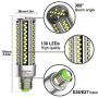 2-Pack E26 LED Bulb 20W, Super Bright Led Corn Light Bulbs Equivalent 200 Watt, Daylight White 6000K 2000LM for Outdoor Indoor Garage Warehouse High Bay Barn Backyard and More