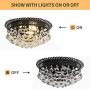 3-Light Ceiling Lighting Fixture，Modern Crystal Chandelier，Ceiling Lamp for Dining Room Kitchen Hallway Island Bedroom Foyer Laundry