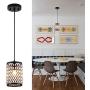 MAYNA Modern Mini Pendant Light, Ceiling Lamp Hanging Lighting Fixture with Hand Crafted Glass Bead for Kitchen Restaurant Cafe Dining Room Indoor, Black, 1-Pack