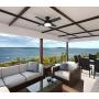 Hunter Dempsey Low Profile Indoor / Outdoor Ceiling Fan with LED Light and Remote Control, 44'', Matte Black