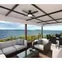 Hunter Dempsey Low Profile Indoor / Outdoor Ceiling Fan with LED Light and Remote Control, 44'', Matte Black