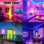 LED Strip Lights 32.8ft, RGB LED Light Strip, Led Music Sync Color Changing Light Timing with 44 Keys Music Remote Bluetooth APP Controller Rainbow Led Lights for Bedroom, TV, Party
