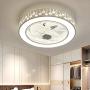 TFCFL Modern Circular Ceiling Fans with Lights, 3 Color 3 Speed LED Flush Mount Ceiling Light with Remote Control, Acrylic Dimmable Lamp for Living Room Dining Room, 22 Inch (Lantern Flower Fan Light)