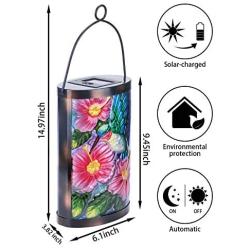 Hanging Solar Lantern Outdoor Decorative Waterproof LED Solar Bird Lights Tabletop Lamp for Outdoor Patio Garden