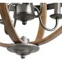KSANA Farmhouse Chandeliers for Dining Rooms, 4 Lights Metal Dining Room Lighting Fixtures Ceiling Hanging, Orb Foyer Chandelier Lighting for Bedroom and Living Room, Faux Wood & Silver Brushed Finish