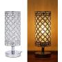 Tomshine Crystal Table Lamps Silver Bedside Nightstand Lamp Desk Lamp for Living Room Bedroom Decorative Dining Room Kitchen Table Lamps