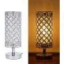 Tomshine Crystal Table Lamps Silver Bedside Nightstand Lamp Desk Lamp for Living Room Bedroom Decorative Dining Room Kitchen Table Lamps