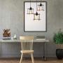 HAITRAL 3-Light Industrial Kitchen Light Fixtures, Geometric Hanging Chandelier for Dining Room, Black Metal Adjustable Pendant Light Fixtures for Living Room