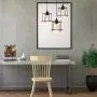 HAITRAL 3-Light Industrial Kitchen Light Fixtures, Geometric Hanging Chandelier for Dining Room, Black Metal Adjustable Pendant Light Fixtures for Living Room
